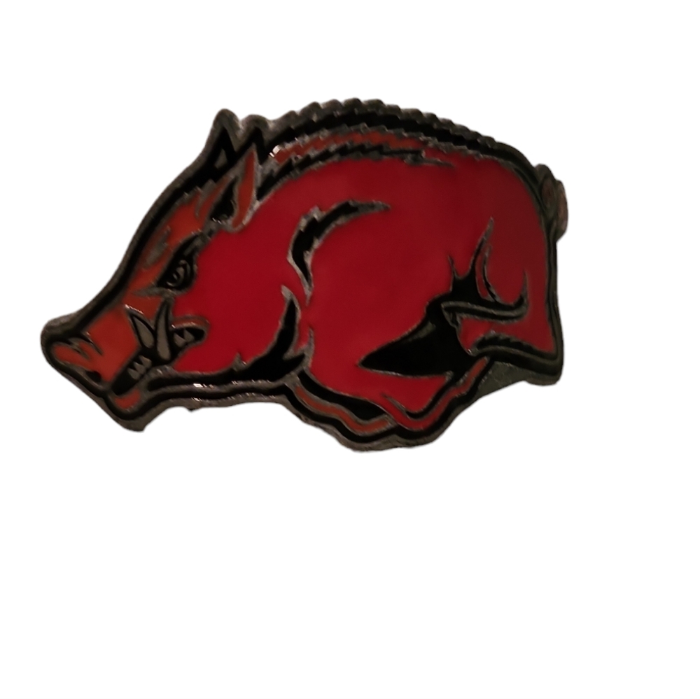 Metal Arkansas Razorback Decal